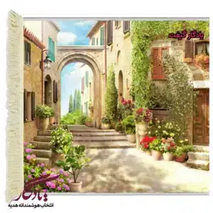 تابلو فرش ماشینی طرح منظره کوچه های ایتالیا کد m45-1