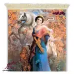 تابلو فرش ماشینی طرح ایرانی تهمینه کد i81-1