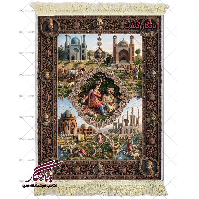تابلو فرش ماشینی طرح ایرانی چهارفصل کد i86 - یادگار گیفت