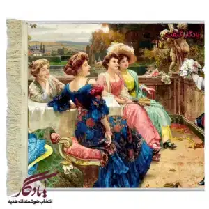 تابلو فرش ماشینی طرح فرانسوی خواستگاری کد f42-1