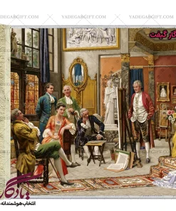 تابلو فرش ماشینی طرح فرانسوی دیدار ملکه کد f60 - یادگار گیفت