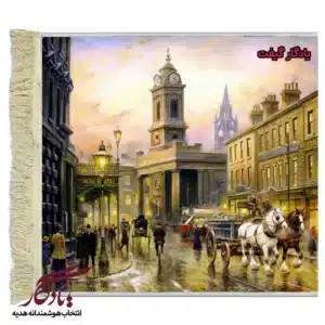 تابلو فرش ماشینی طرح فرانسوی غروب لندن کد f43-1
