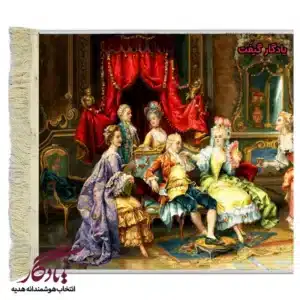 تابلو فرش ماشینی طرح فرانسوی لوئی پانزدهم کد f57-1