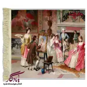 تابلو فرش ماشینی طرح فرانسوی نقاش سلطنتی کد f36-1