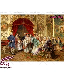 تابلو فرش ماشینی طرح فرانسوی نو رسیده کد f58 - یادگار گیفت