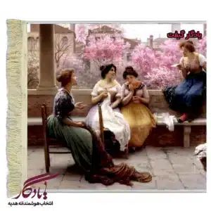 تابلو فرش ماشینی طرح فرانسوی گروه دخترانه کد f53-1