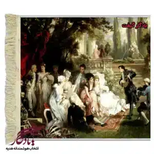 تابلو فرش ماشینی طرح فرانسوی ایام خوش گذشته کد f84-1