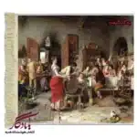 تابلو فرش ماشینی طرح فرانسوی جشن در کافه2 کد f103-1