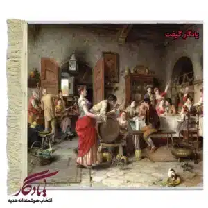 تابلو فرش ماشینی طرح فرانسوی جشن در کافه2 کد f103-1