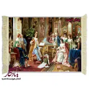 تابلو فرش ماشینی طرح فرانسوی دختر پیانیست کد f65