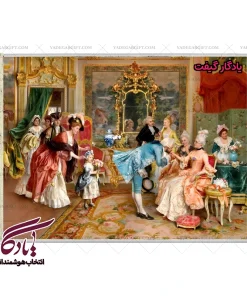تابلو فرش ماشینی طرح فرانسوی دست بوسی2 کد f79 - یادگار گیفت