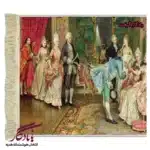 تابلو فرش ماشینی طرح فرانسوی دست بوسی3 کد f80-1