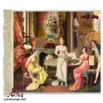 تابلو فرش ماشینی طرح فرانسوی ساز و آواز کد f90-1