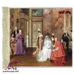 تابلو فرش ماشینی طرح فرانسوی عروس و پاپ کد f94-1