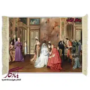 تابلو فرش ماشینی طرح فرانسوی عروس و پاپ کد f94