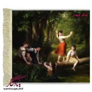 تابلو فرش ماشینی طرح فرانسوی معصومیت کودکانه کد f100-1