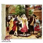 تابلو فرش ماشینی طرح فرانسوی مهریه عروس کد f64-1