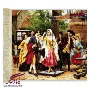 تابلو فرش ماشینی طرح فرانسوی مهریه عروس کد f64-1