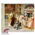 تابلو فرش ماشینی طرح فرانسوی نقاش سلطنتی2 کد f86-1