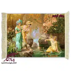 تابلو فرش ماشینی طرح فرانسوی کنار دریاچه3 کد f92