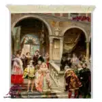 تابلو فرش ماشینی طرح فرانسوی ازدواح شاهزاده کد f153-1