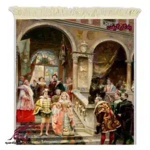 تابلو فرش ماشینی طرح فرانسوی ازدواح شاهزاده کد f153-1