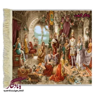 تابلو فرش ماشینی طرح فرانسوی تاجگذاری سلیمان کد f149-1