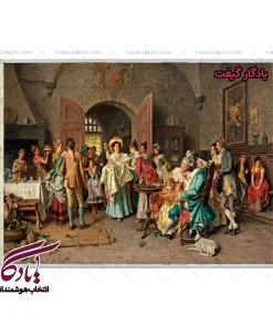 تابلو فرش ماشینی طرح فرانسوی جشن غسل تعمید کد f126 - یادگار گیفت