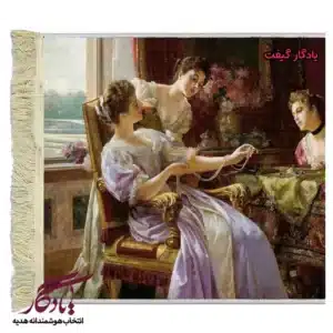 تابلو فرش ماشینی طرح فرانسوی جعبه جواهرات کد f110-1