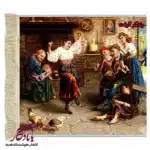 تابلو فرش ماشینی طرح فرانسوی خانواده شاد کد f138-1