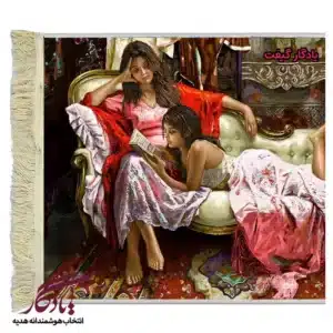 تابلو فرش ماشینی طرح فرانسوی خواهران کد f142-1