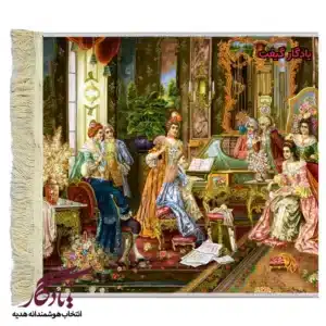تابلو فرش ماشینی طرح فرانسوی دختر پیانیست2 کد f109-1