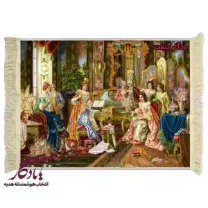 تابلو فرش ماشینی طرح فرانسوی دختر پیانیست2 کد f109