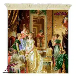 تابلو فرش ماشینی طرح فرانسوی سالن آرایش کد f151-1
