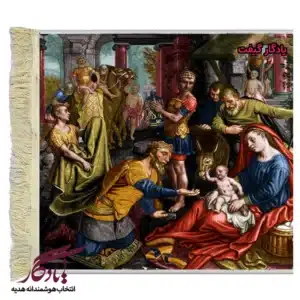 تابلو فرش ماشینی طرح فرانسوی ستایش مغان کد f112-1