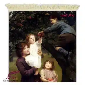 تابلو فرش ماشینی طرح فرانسوی سیب چینی کد f167-1