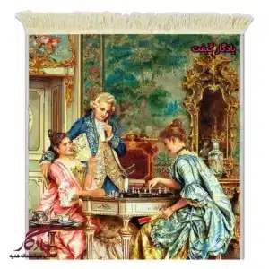 تابلو فرش ماشینی طرح فرانسوی شطرنج باز2 کد f152-1