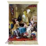 تابلو فرش ماشینی طرح فرانسوی شطرنج خانوادگی کد f159