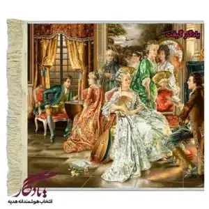 تابلو فرش ماشینی طرح فرانسوی شعر عاشقانه کد f135-1