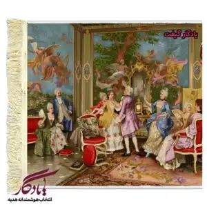 تابلو فرش ماشینی طرح فرانسوی شوخی عاشقانه2 کد f115-1