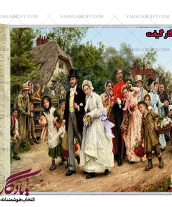 تابلو فرش ماشینی طرح فرانسوی عروس دهکده کد f128 - یادگار گیفت
