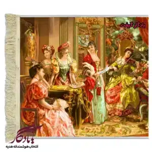 تابلو فرش ماشینی طرح فرانسوی عشق و موسیقی کد f124-1