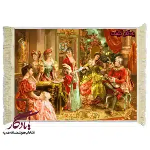 تابلو فرش ماشینی طرح فرانسوی عشق و موسیقی کد f124