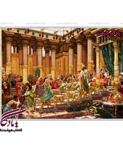 تابلو فرش ماشینی طرح فرانسوی قصر سلیمان کد f127 - یادگار گیفت