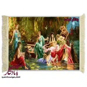 تابلو فرش ماشینی طرح فرانسوی هشت پری کد f121