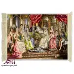 تابلو فرش ماشینی طرح فرانسوی پیانو زن2 کد f139