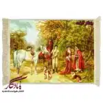 تابلو فرش ماشینی طرح فرانسوی کُنتس و بانوی جنگل کد f108