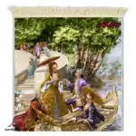 تابلو فرش ماشینی طرح فرانسوی گردش در رودخانه کد f160-1