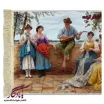 تابلو فرش ماشینی طرح فرانسوی گیتارزن دوره گرد کد f145-1