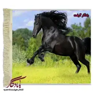 تابلو فرش ماشینی طرح حیوانات تاخت و تاز کد h37-1